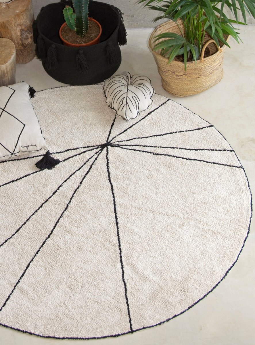 LORENA CANALS - Tapis Lavable Trace Beige 160 x 160 Cm