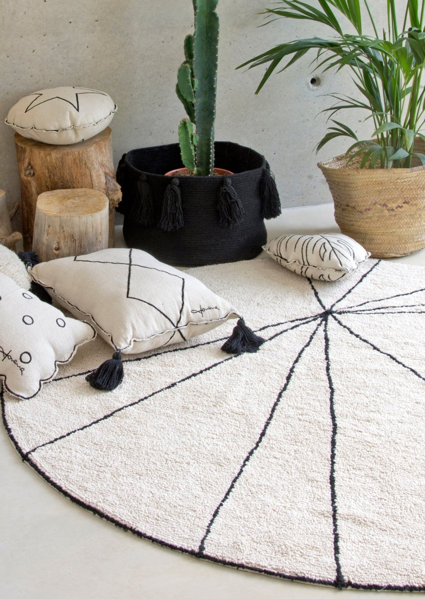 LORENA CANALS - Tapis Lavable Trace Beige 160 x 160 Cm