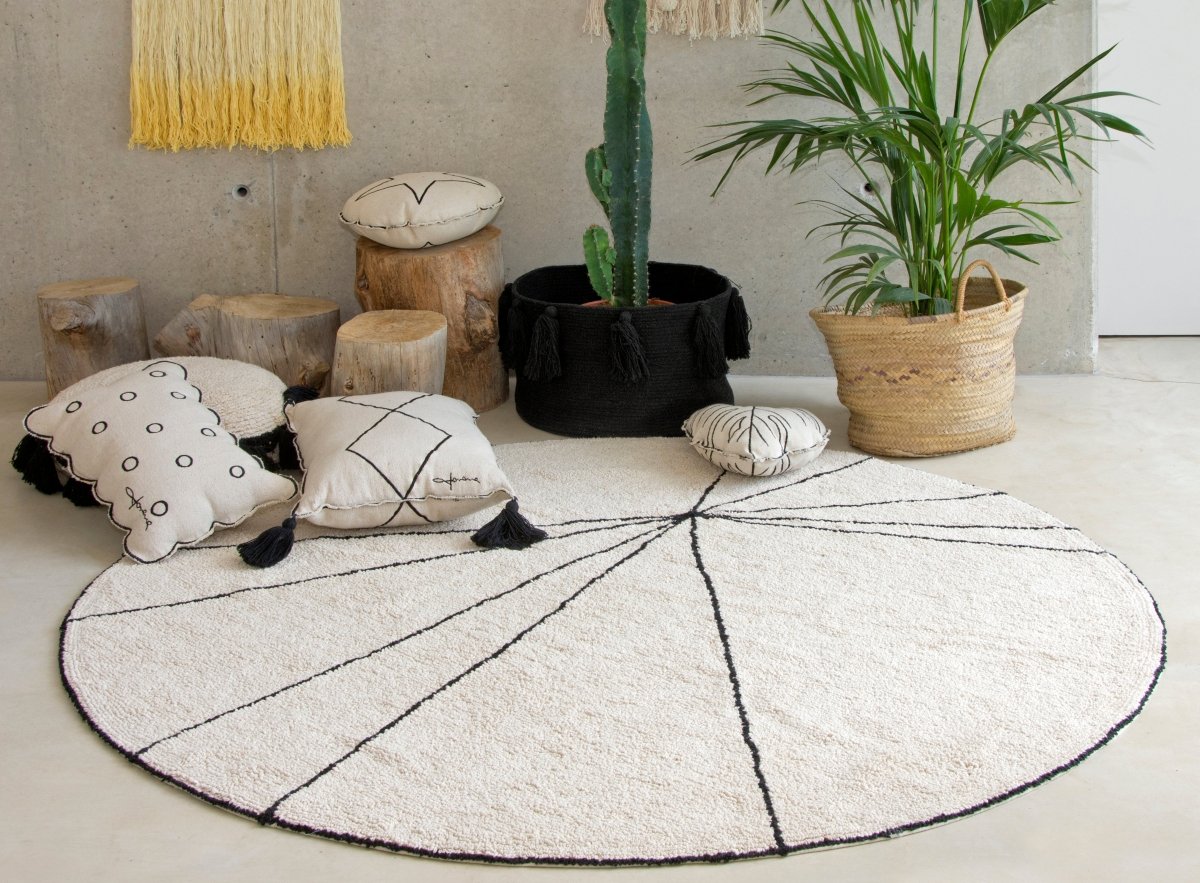 LORENA CANALS - Tapis Lavable Trace Beige 160 x 160 Cm
