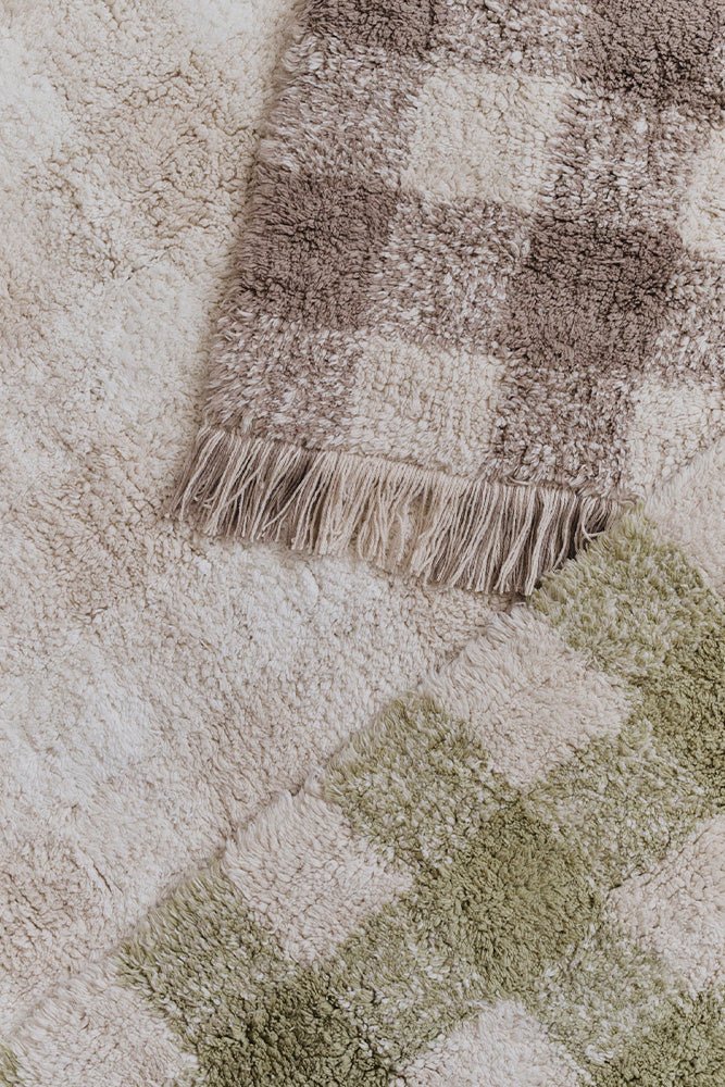 LORENA CANALS - Tapis Lavable Vichy Ivoire 90 x 120 Cm