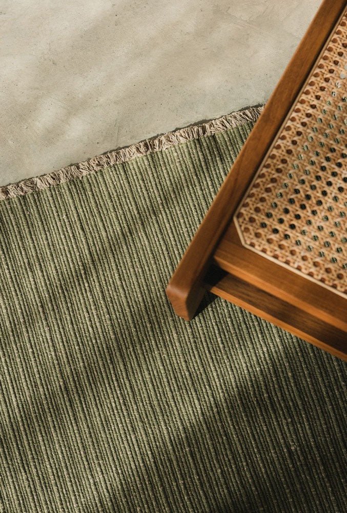 LORENA CANALS - Tapis Tissé Main Kaki 140 X 200 Cm