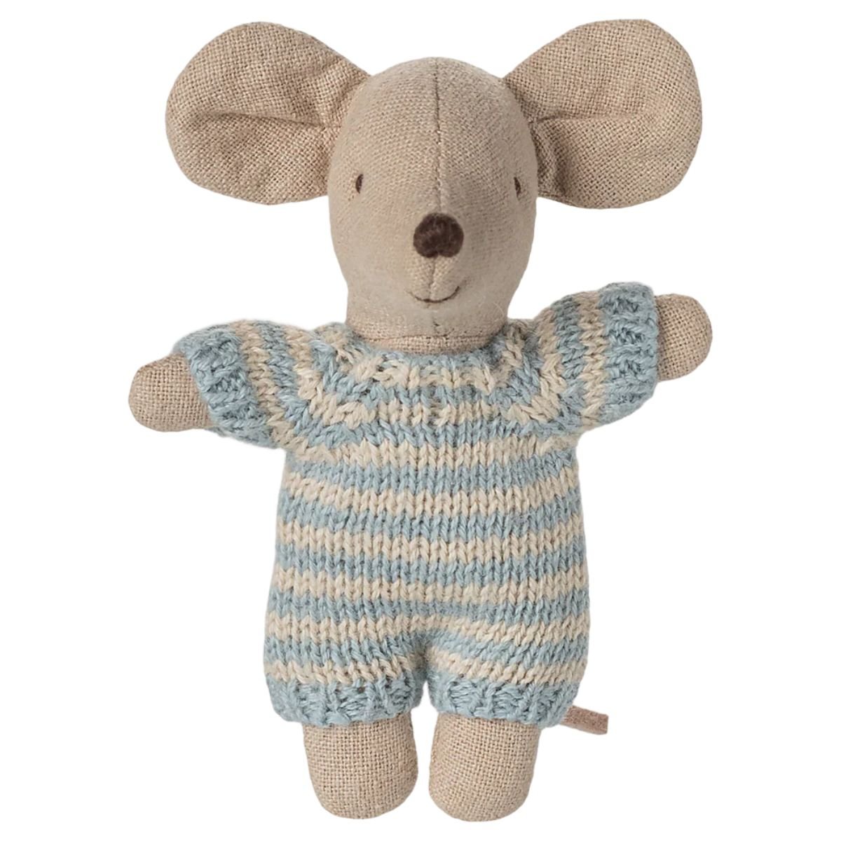 MAILEG - Bébé Souris Dans Son Couffin - Bleu