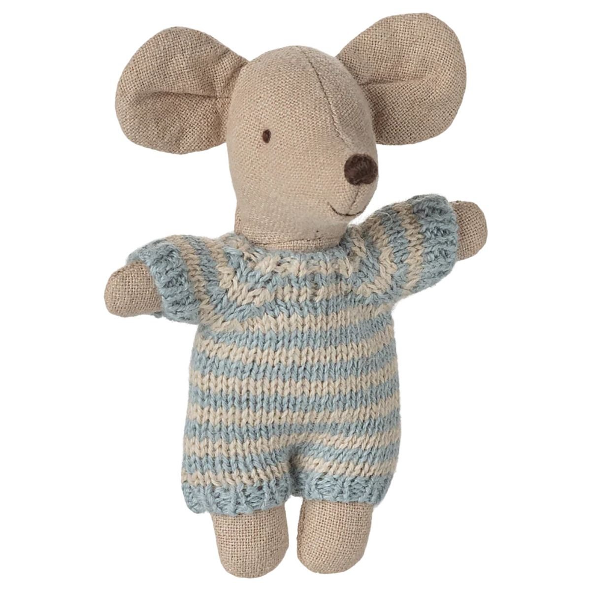 MAILEG - Bébé Souris Dans Son Couffin - Bleu