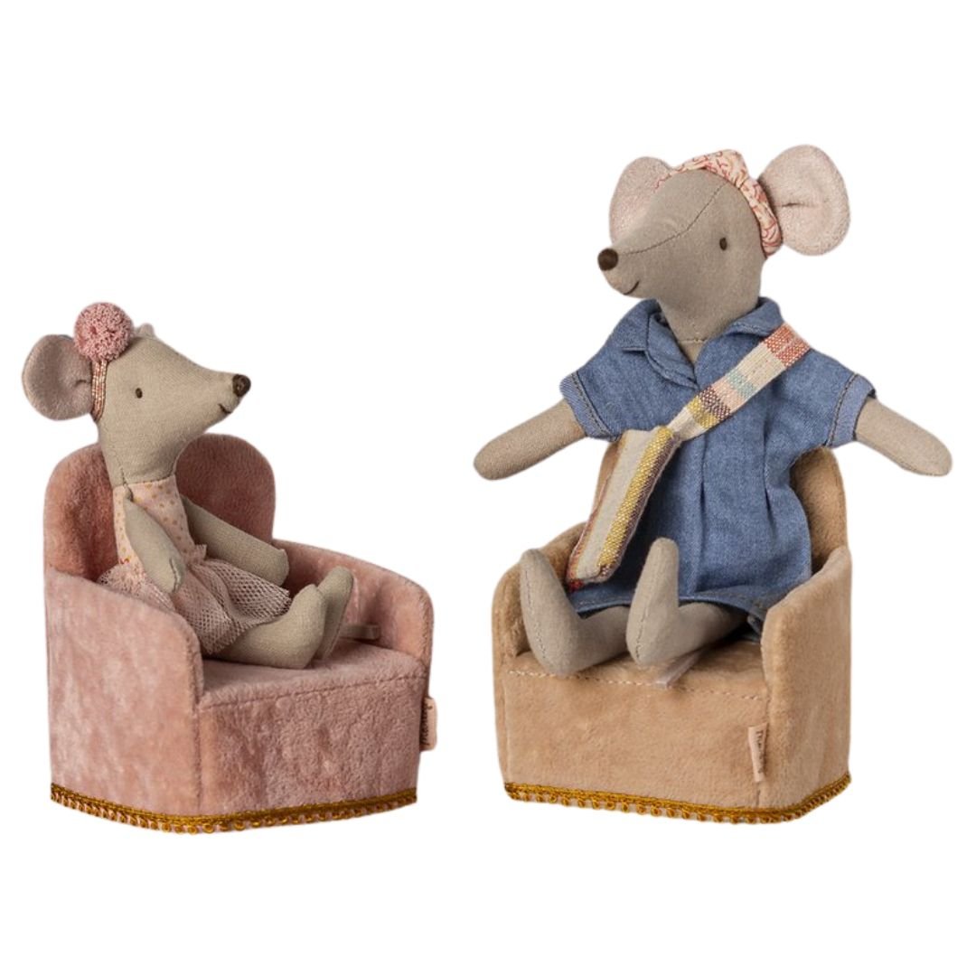 MAILEG - Chaise Pliante Souris Rose