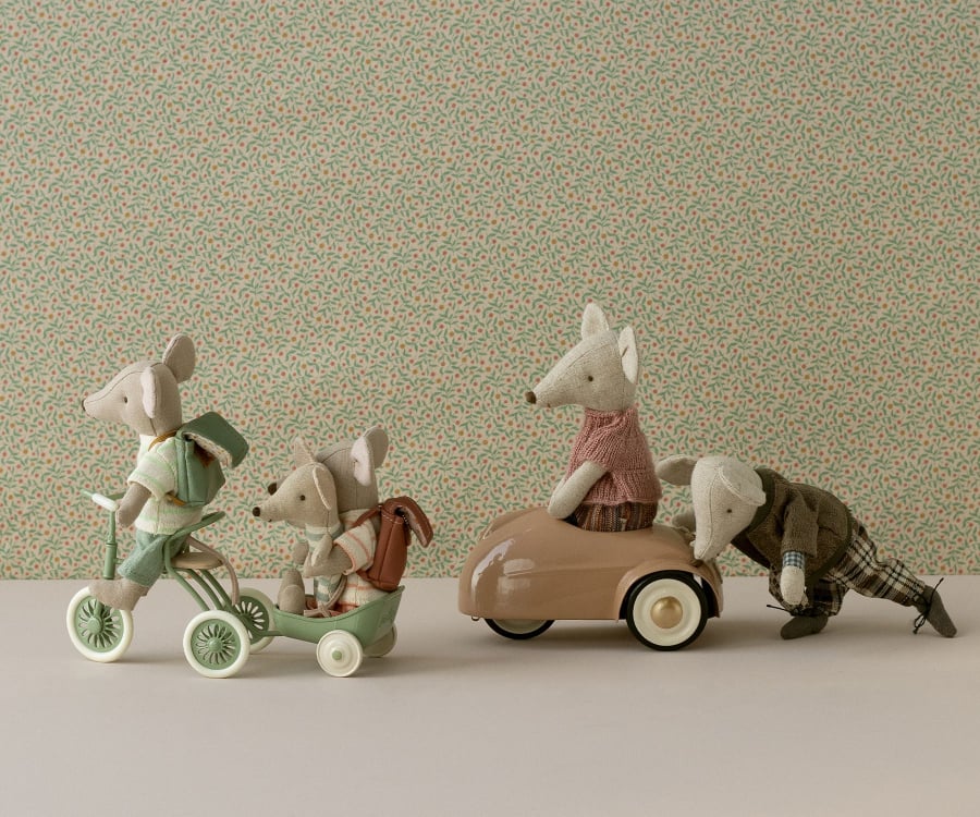 MAILEG - Chariot Tricycle, Souris - Vert