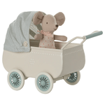 MAILEG - Landau Avec Bébé Souris - Menthe