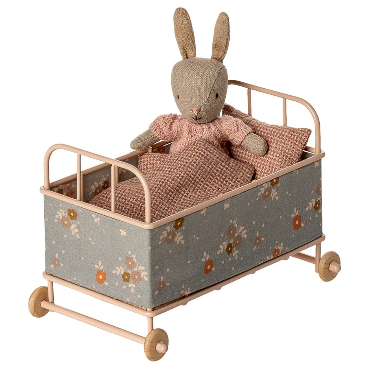 MAILEG - Lit Bébé, Micro - Rose Poudre