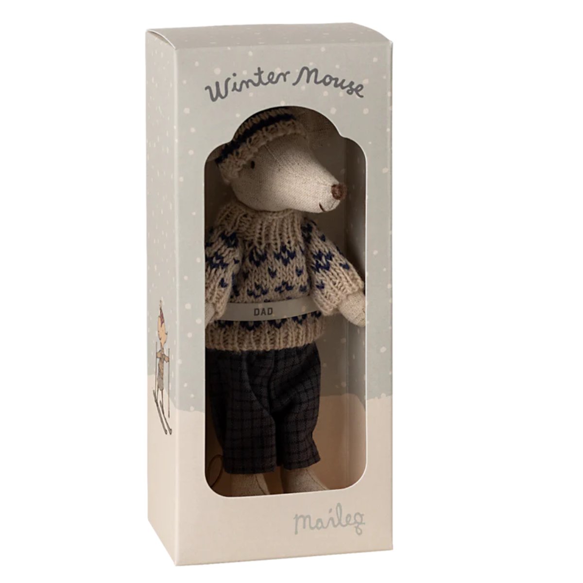 MAILEG - Souris D'hiver Avec Kit De Ski Papa - Bleu