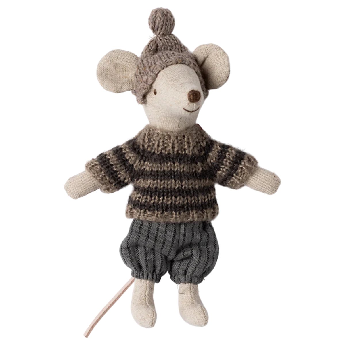 MAILEG - Souris D'hiver Avec Set De Ski Big Brother - Gris