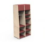 MATHY BY BOLS - Penderie Deux Colonnes Avec Quatre Rehausses Bas ASYMETRY