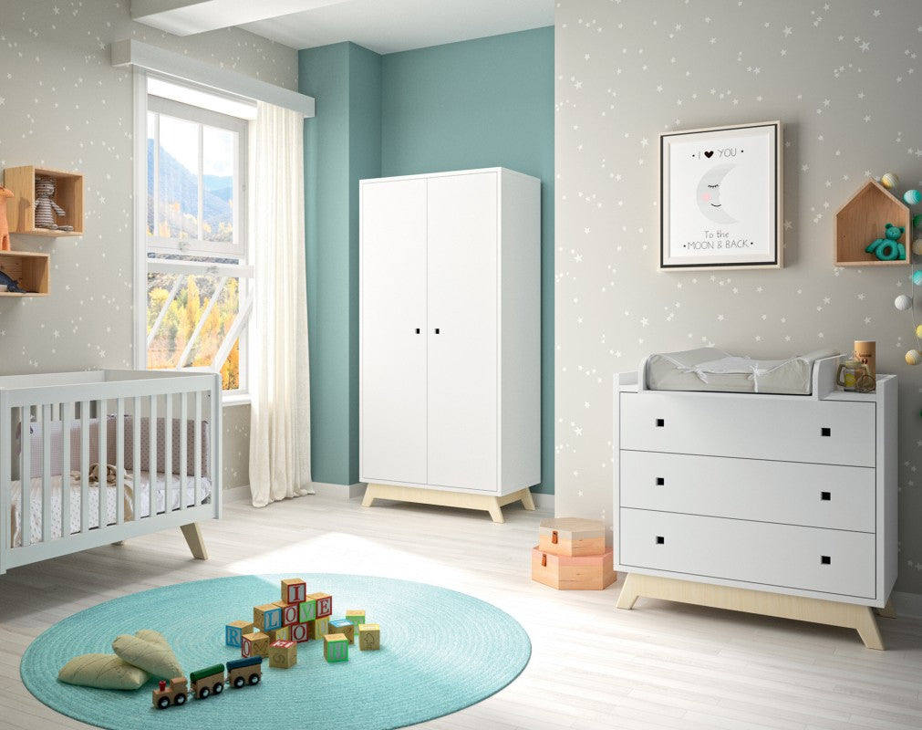 MATHY BY BOLS - Armoire 2 Portes MADAVIN (Coloris au Choix)