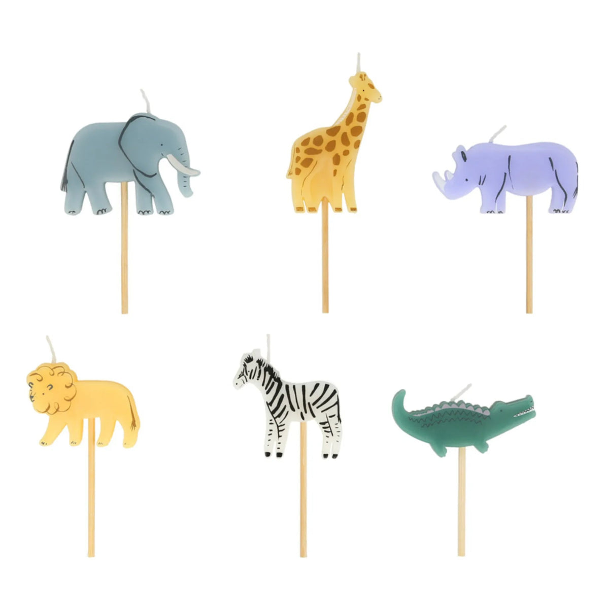 MERI MERI - Assortiment De 6 Bougies Safari (6 Modèles)
