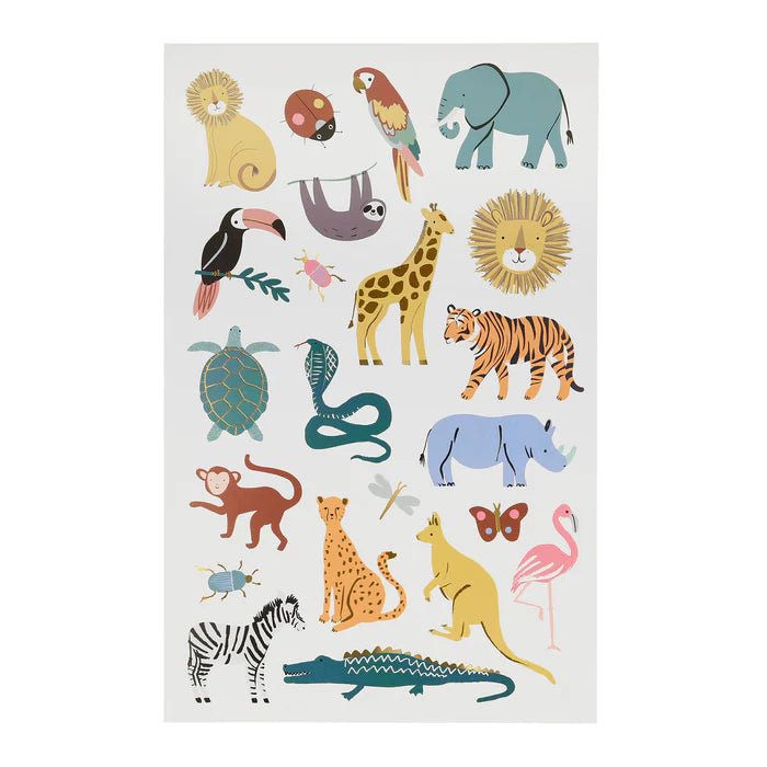 MERI MERI - Lot De Deux Feuilles De Tatouages Animaux Sauvages