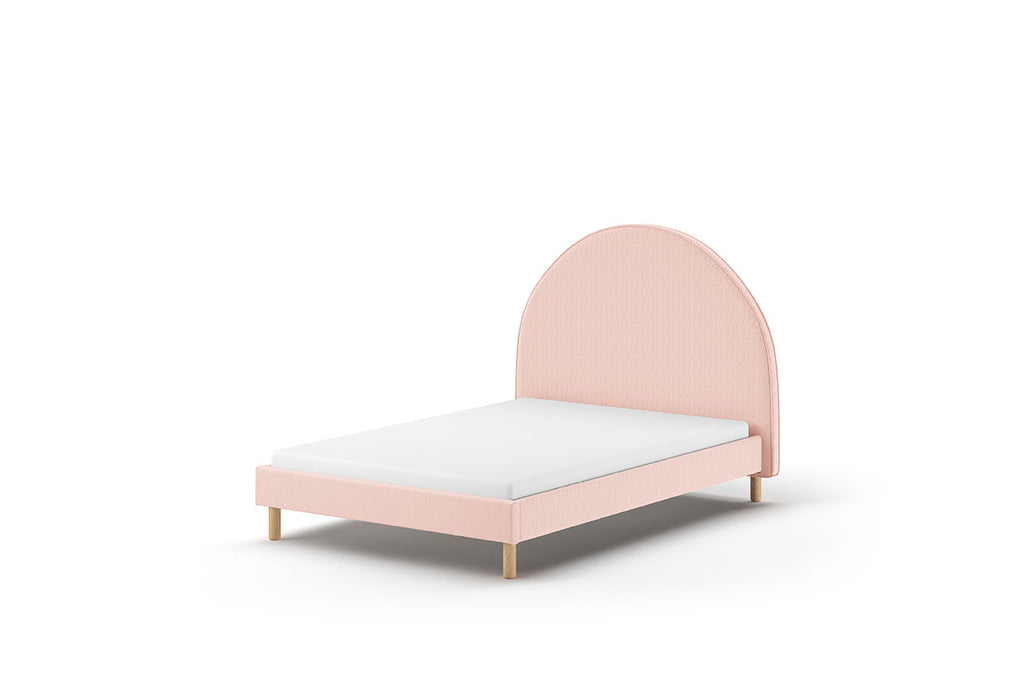 Lit Lune 140 X 200 Cm Rose Boucle VIPACK