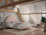 Lit Lune 140 X 200 Cm Rose Boucle VIPACK