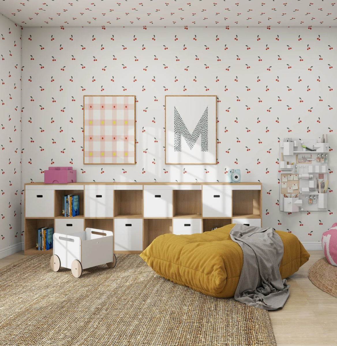 MUNKS & ME - Papier Peint Panoramique Pour Enfants - À Motif Répété Cerises