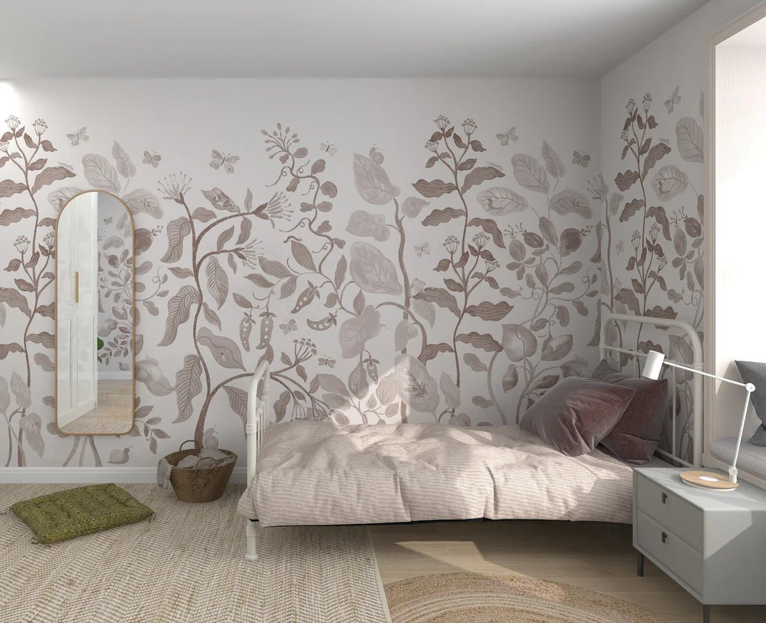 MUNKS & ME - Papier Peint Panoramique Pour Enfants - Jardin Secret Moka
