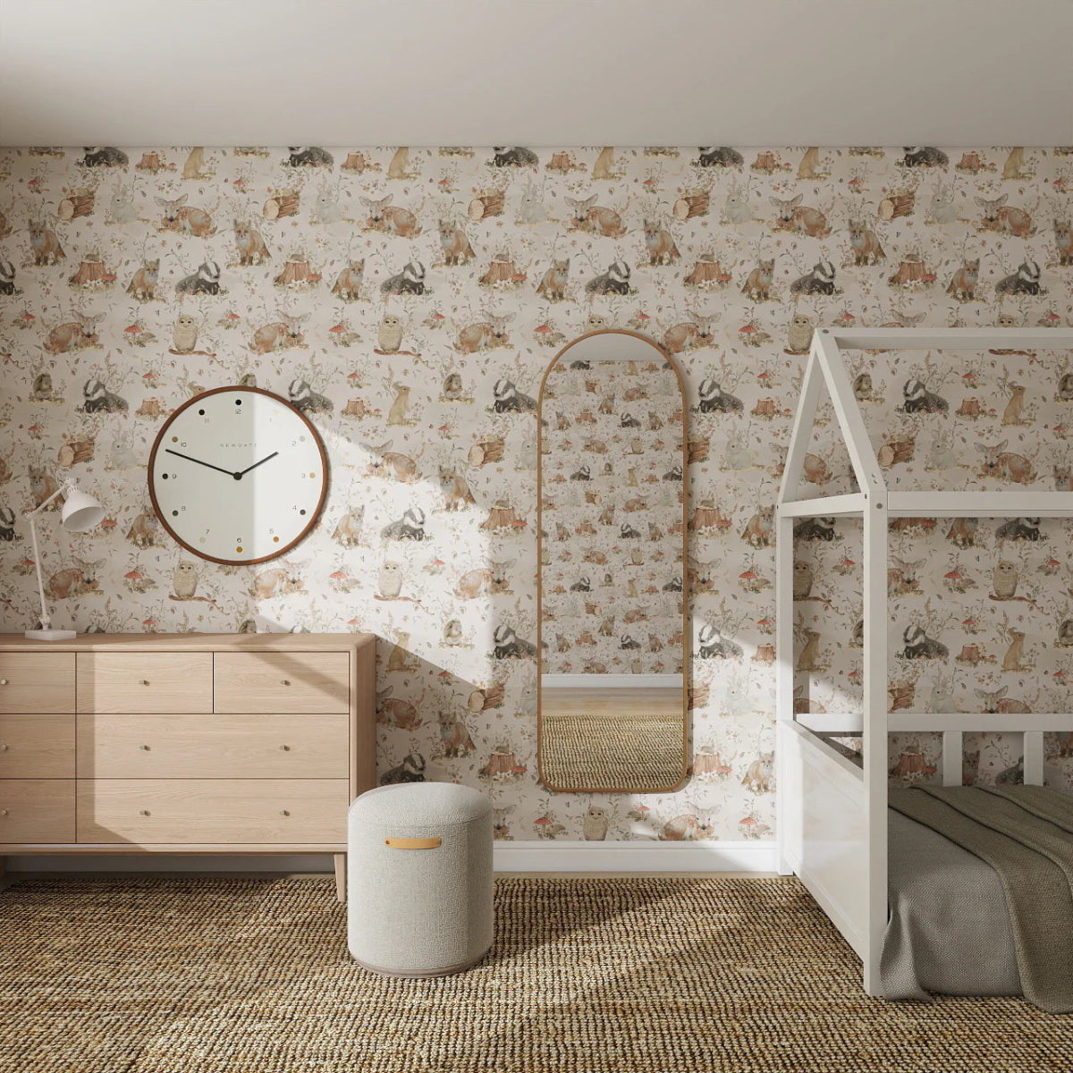 MUNKS & ME - Papier Peint Panoramique Pour Enfants - Woodland Wonder À Motifs Répétés