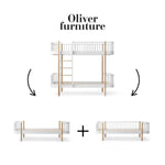 OLIVER FURNITURE - 041569 - Kit De Conversion Original, Lit Superposé - En 1 Lit Et 1 Lit Banquette, Blanc/chêne - Les Petits
