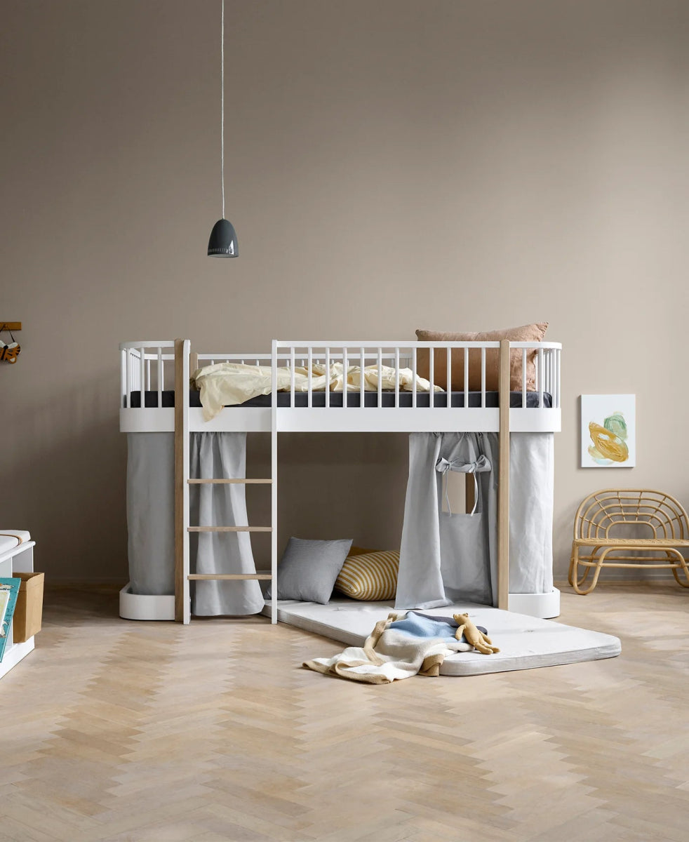 OLIVER FURNITURE - 041714 - Kit De Conversion Original, Lit Mezzanine Mi - haut 128/138 Cm - En Lit Mezzanine Haut, Blanc/chêne