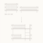 OLIVER FURNITURE - 041783 - Kit De Conversion - Lit Bébé Évolutif Mini+ & Lit Junior - En Lit Superposé Mi - haut, Chêne
