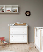 OLIVER FURNITURE - Commode à Langer 4 Tiroirs Wood, Blanc/Chêne