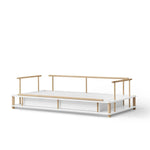 OLIVER FURNITURE - Lit Banquette Camp, Blanc/Chêne