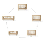 OLIVER FURNITURE - Lit Bébé Évolutif Wood Mini+ Avec Kit Junior Inclus, Chêne