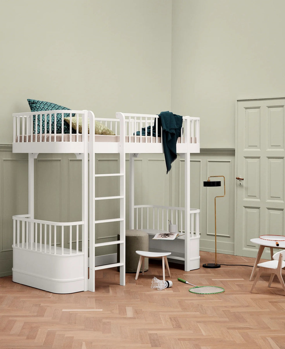 OLIVER FURNITURE - Lit Mezzanine Haut Wood Original, Blanc