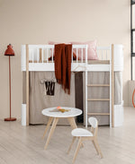 OLIVER FURNITURE - Lit Mezzanine Mi - haut Wood Mini+, Blanc