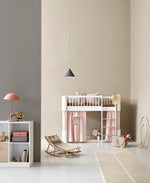 OLIVER FURNITURE - Lit Mezzanine Mi - haut Wood Mini+, Blanc
