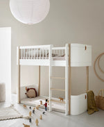 OLIVER FURNITURE - Lit Mezzanine Mi - haut Wood Mini+, Blanc/Chêne