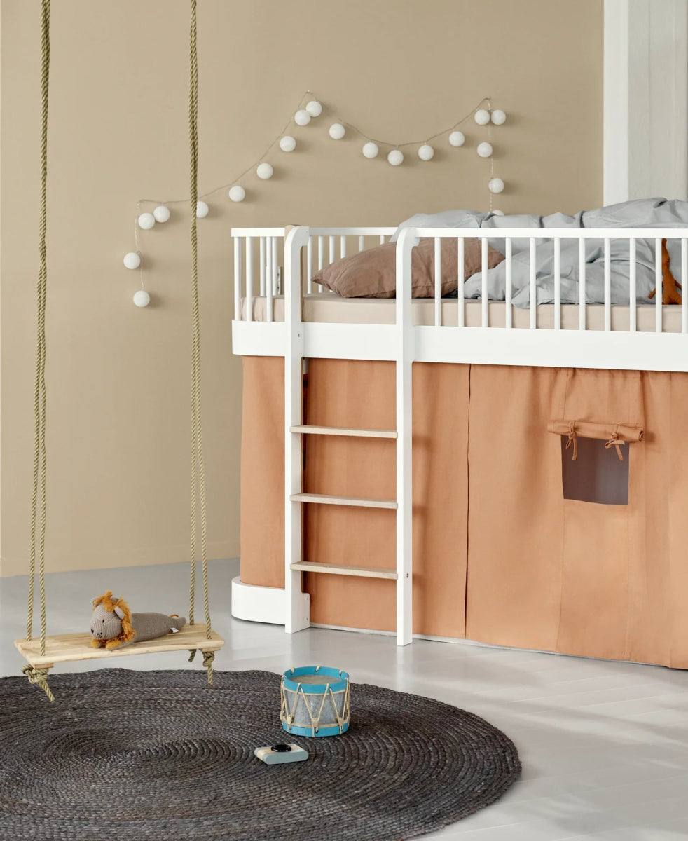 OLIVER FURNITURE - Lit Mezzanine Mi - haut Wood Original, Blanc/Chêne
