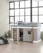 OLIVER FURNITURE - Lit Mezzanine Mi - haut Wood Original, Blanc/Chêne