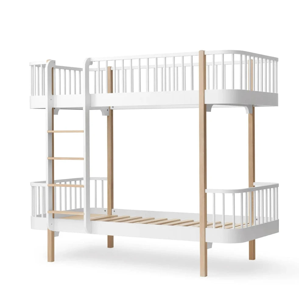OLIVER FURNITURE - Lit Superposé Wood Original, Blanc/Chêne