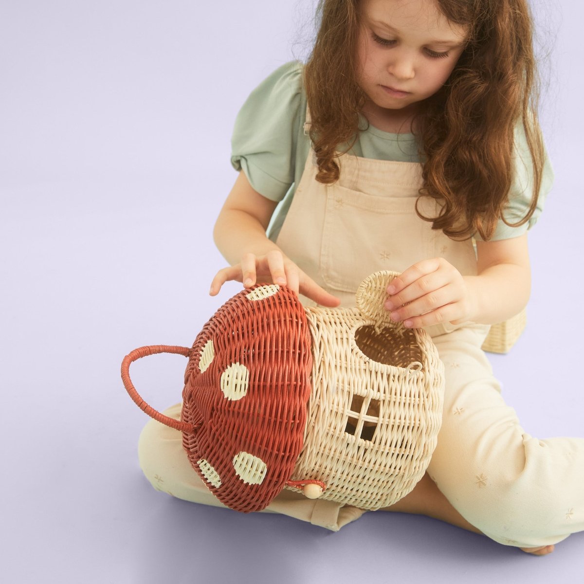 OLLI ELLA - Panier Champignon - Rouge