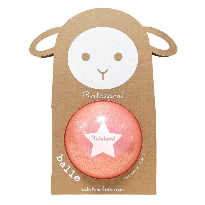 RATATAM KIDS - Petit Ballon Pailleté Mouton Rose 10 Cm