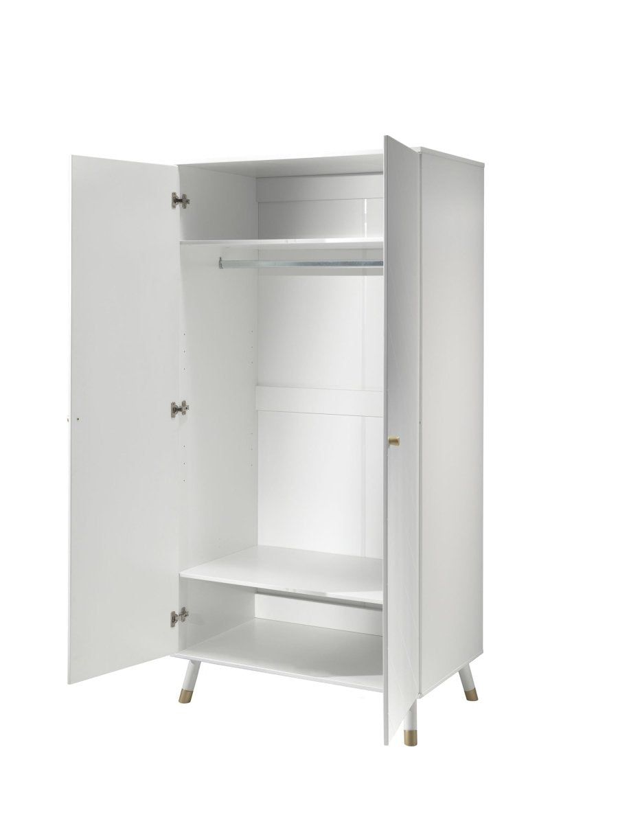 VIPACK - Armoire BILLY 2 Portes Blanc Satiné