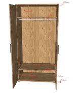 VIPACK - Armoire SAM 2 Portes Chêne