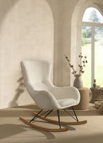 VIPACK - Chaise À Bascule Maxi ROCKY Bouclé Blanc
