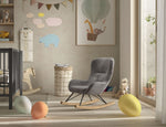 VIPACK - Chaise À Bascule Mini ROCKY Bouclé Anthracite