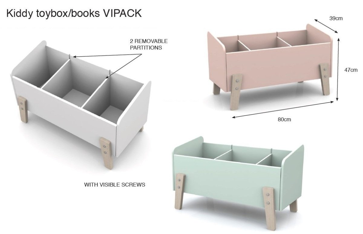 VIPACK - Coffre à Jouets KIDDY Blanc
