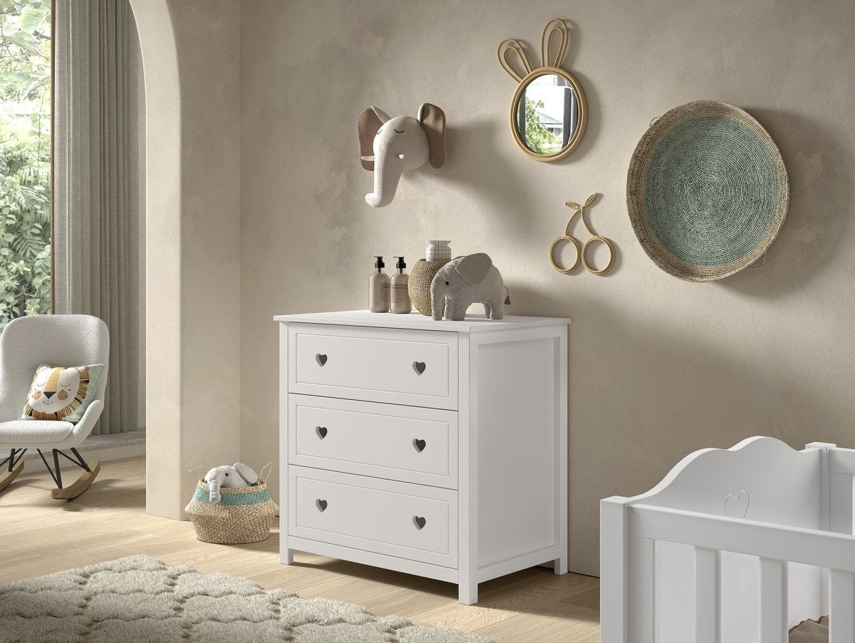 VIPACK - Commode AMORI 3 Tiroirs Blanc