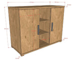 VIPACK - Commode SAM 2 Portes Chêne