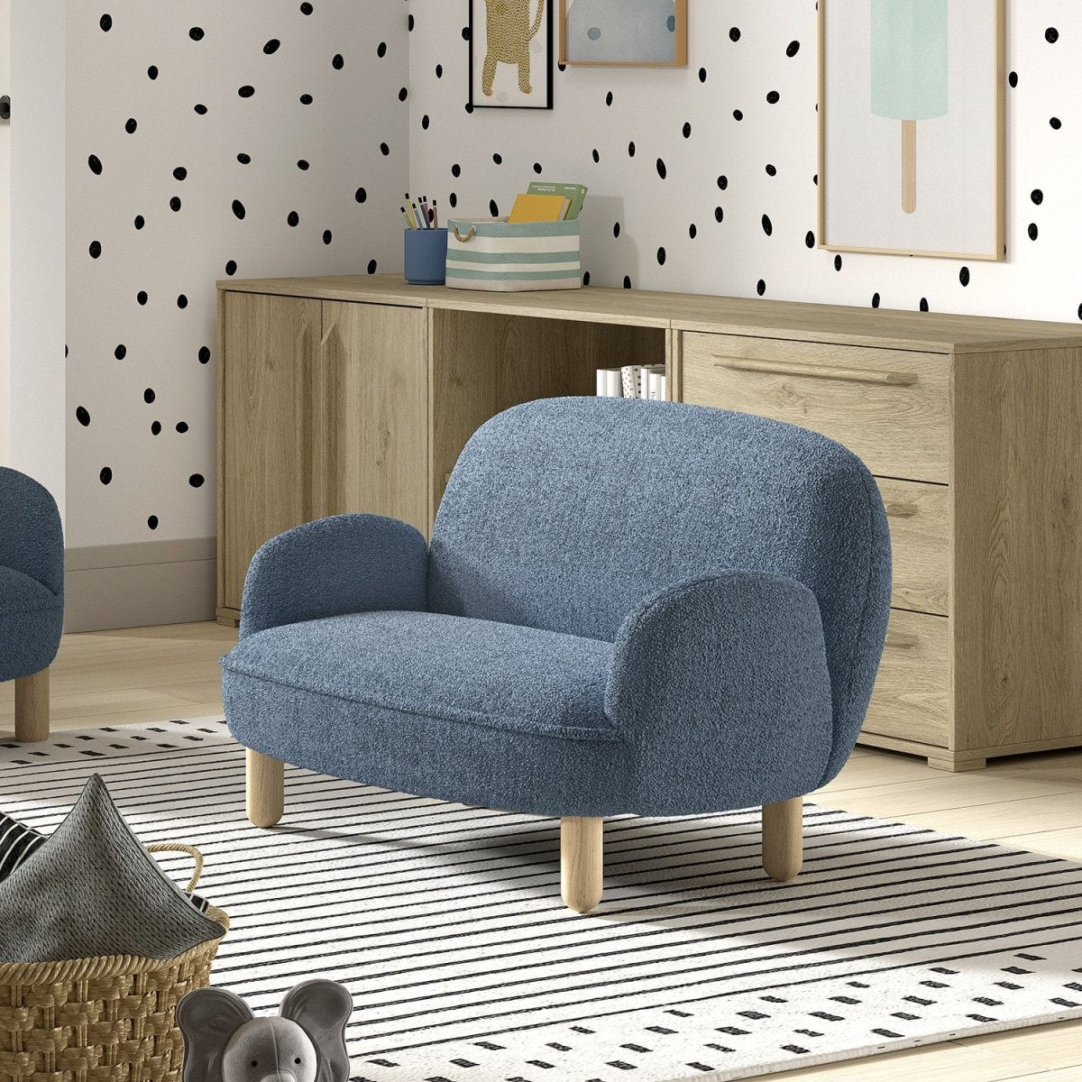 VIPACK - Fauteuil Double ROCKY Mini Bleu