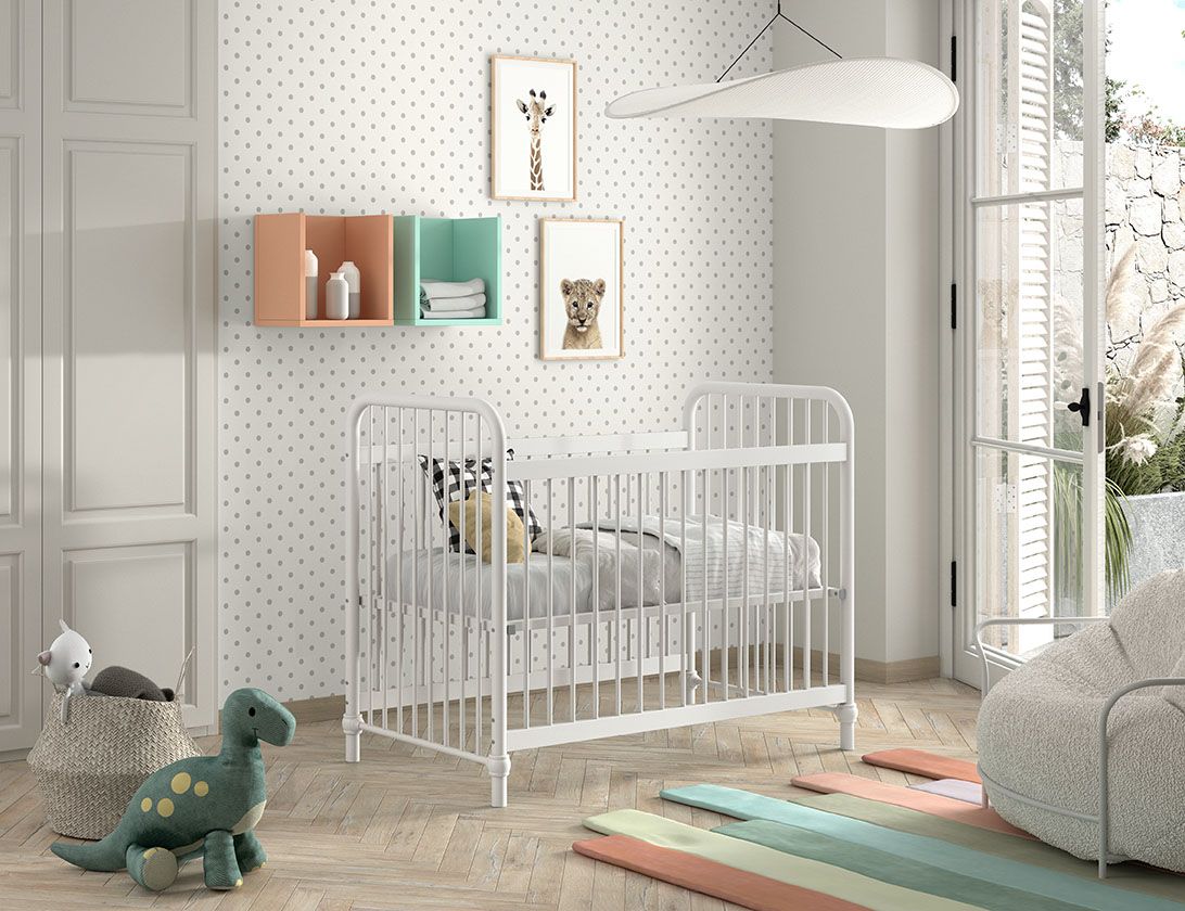 VIPACK - Lit Bébé BRONXX 60x120 cm Blanc