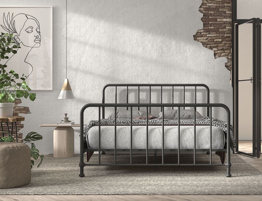 VIPACK - Lit BRONXX 160 X 200 cm Noir