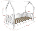 VIPACK - Lit CABANE Avec Grille 90 X 200 cm Blanc