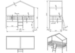 VIPACK - Lit Cabane DALLAS Avec Échelle 90x200cm Blanc
