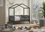 VIPACK - Lit Cabane Junior DALLAS 70x140cm Anthracite